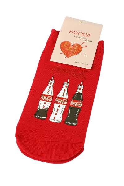 Носки женские Чулок с рисунком "Кока-кола"